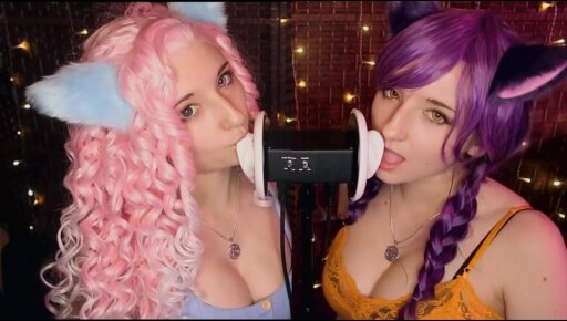 twin-kittens-ahegao-ear-eating - aftynrose